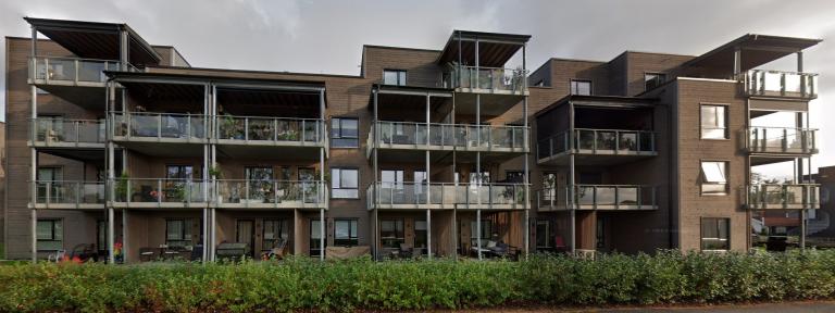 Fassade, leilighet lengst til venstre